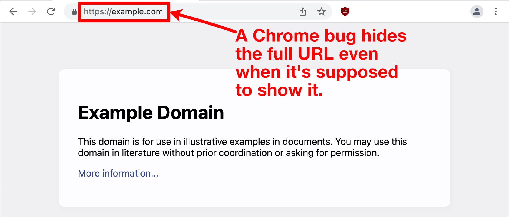Chrome can't show full URLs