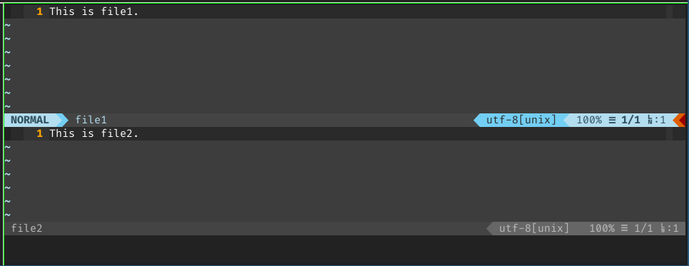Vim horizontal split